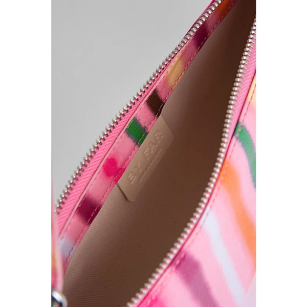 By Far Rachel pink spray print leather bag, view 5