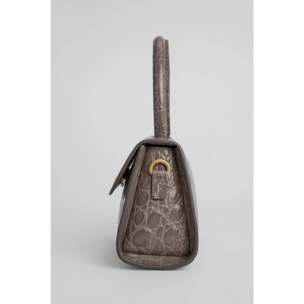 By Far Mini mud circular croco embossed leather bag, view 5