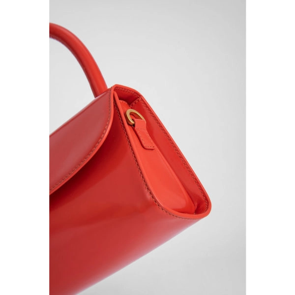 By Far Mini scarlet semi patent leather bag, view 2