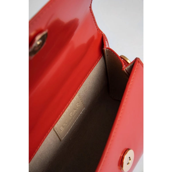 By Far Mini scarlet semi patent leather bag, view 4