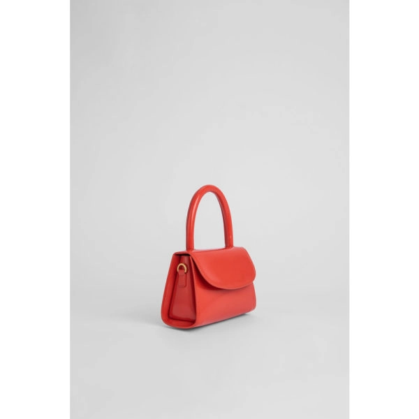 By Far Mini scarlet semi patent leather bag, view 6