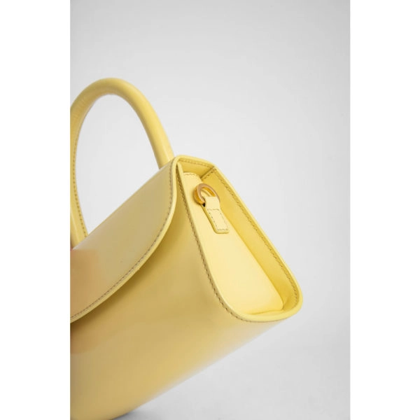 By Far Mini cornsilk semi patent leather bag, view 3