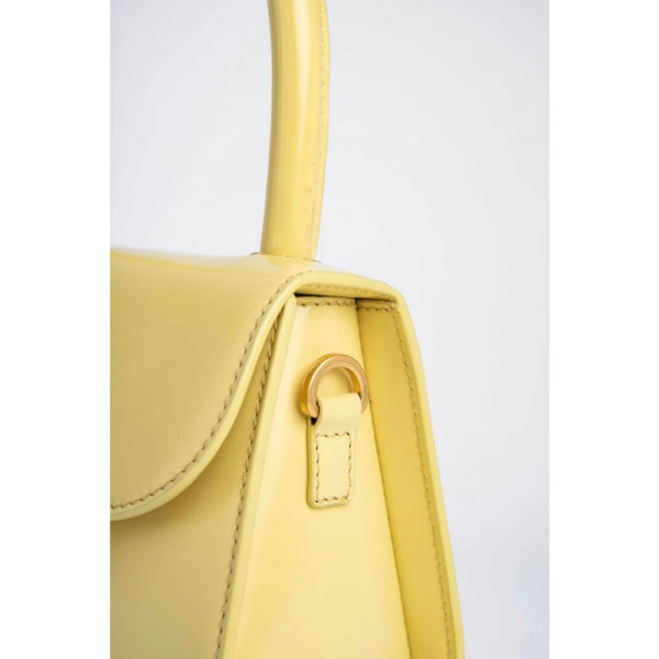 By Far Mini cornsilk semi patent leather bag, view 2