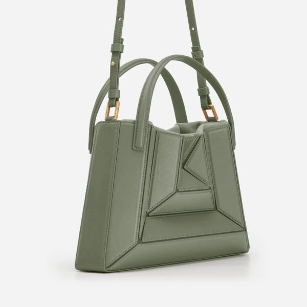 Mlouye Sera tote olive leaf bag, view 2