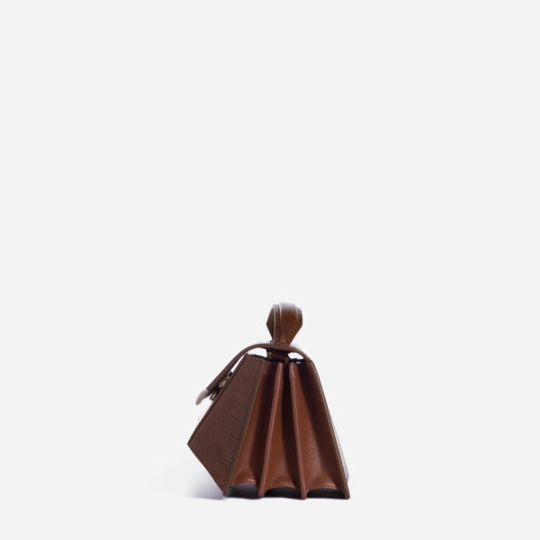 Mlouye Small naomi lizard effect brown bag, view 9