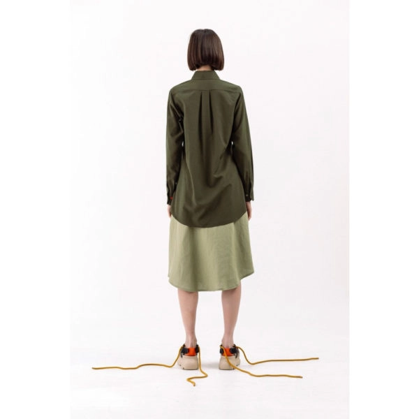 Talented Buttoned slits khaki shirt, view 4