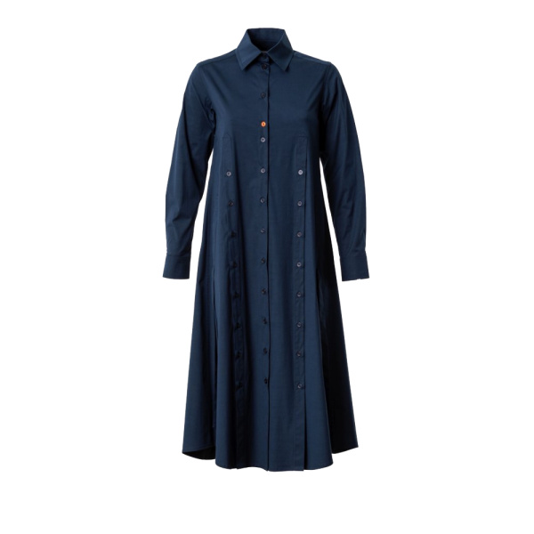 Buttoned slits navy blue shirtdress Clothing curated marketplace Luxury Shoes 