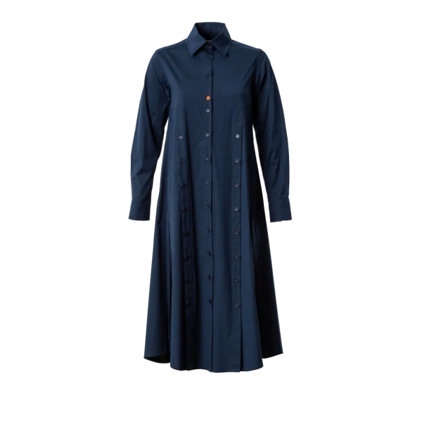 Buttoned slits navy blue shirtdress Clothing curated marketplace Luxury Shoes 