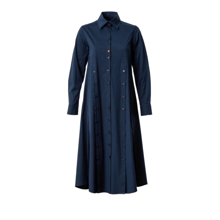 Buttoned slits navy blue shirtdress Clothing curated marketplace Luxury Shoes 