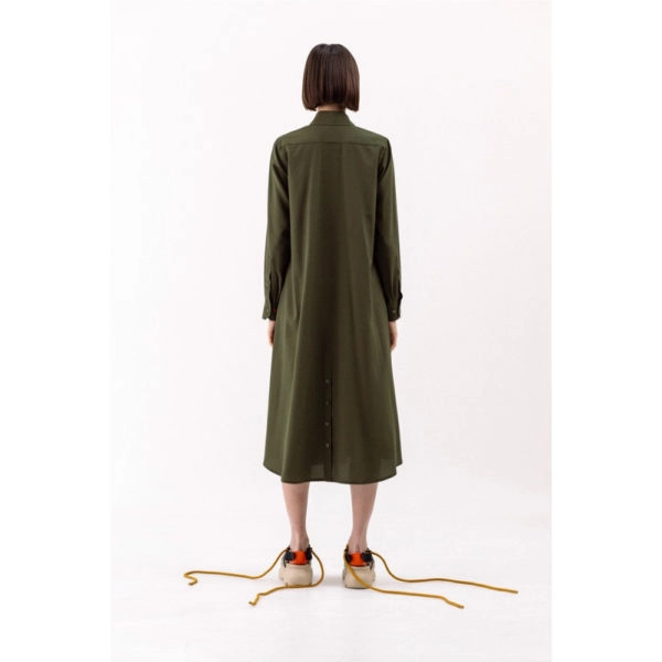 Talented Buttoned slits khaki shirtdress Dress, view 5