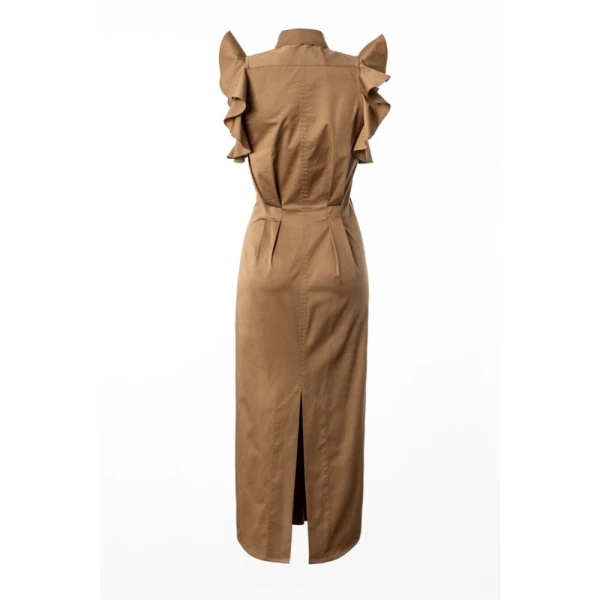 Ruffled shoulders black dress Clothing curated marketplace Luxury Shoes 
