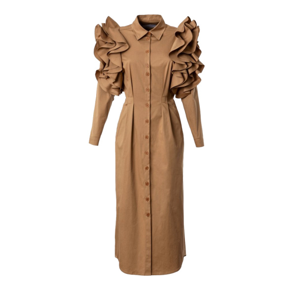 Ruffled shoulders craft dress Clothing curated marketplace Luxury Shoes 