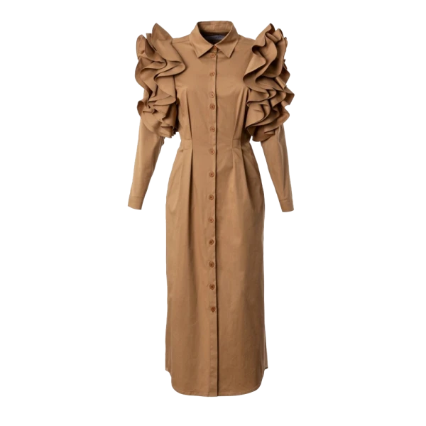 Ruffled shoulders craft dress Clothing curated marketplace Luxury Shoes 