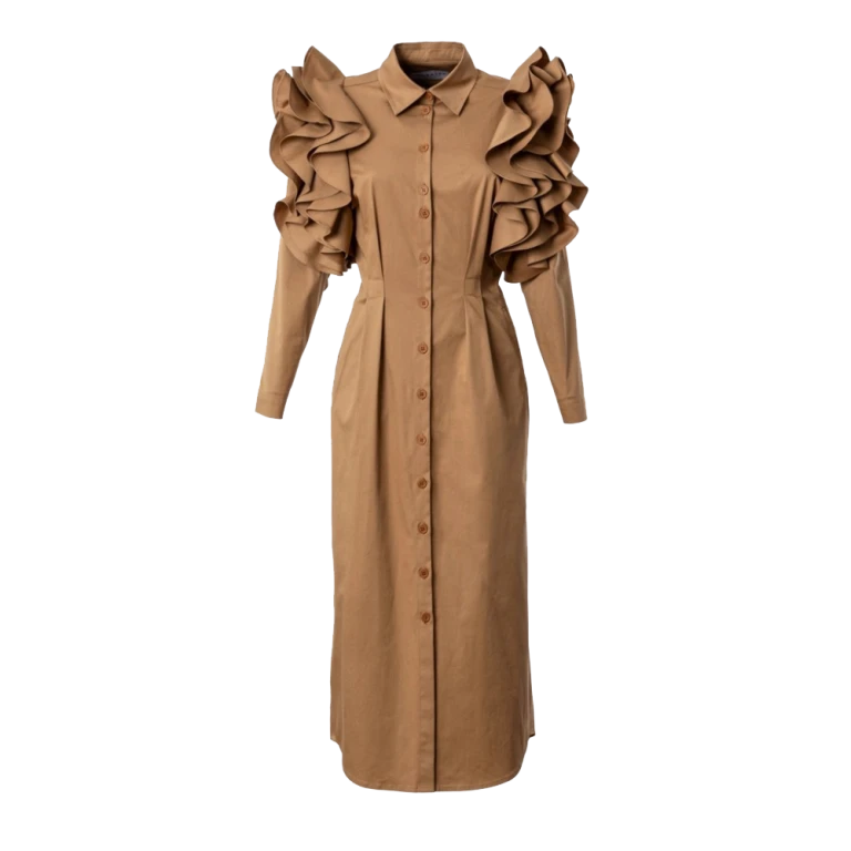 Ruffled shoulders craft dress Clothing curated marketplace Luxury Shoes 