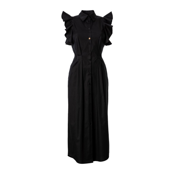 Ruffled no sleeve black dress Clothing curated marketplace Luxury Shoes 
