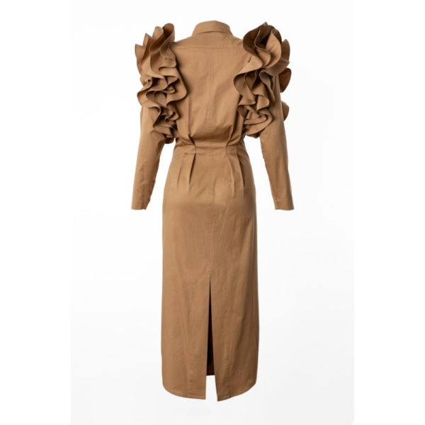 Talented Ruffled shoulders craft dress, view 6
