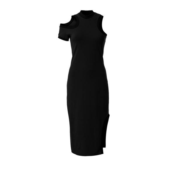 Asymmetric jersey black dress Clothing curated marketplace Luxury Shoes 
