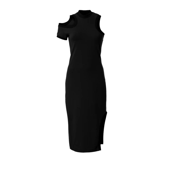 Asymmetric jersey black dress Clothing curated marketplace Luxury Shoes 