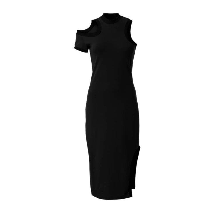 Asymmetric jersey black dress Clothing curated marketplace Luxury Shoes 