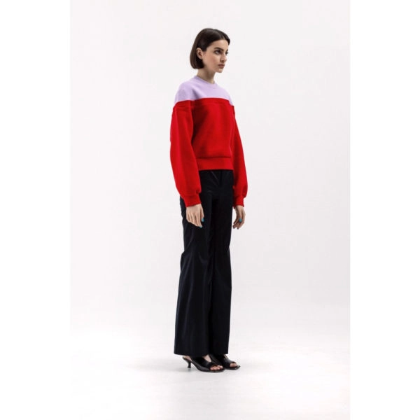 Talented Two colored red sweatshirt Top, view 3