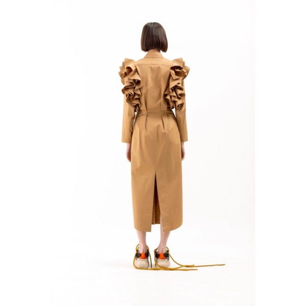 Talented Ruffled shoulders craft dress, view 5