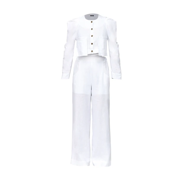 Marie linen short jacket Clothing emerging designer Luxury Shoes 