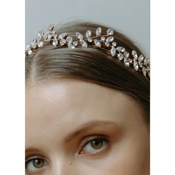 Jennifer Behr Vera crystal circlet crown, view 6