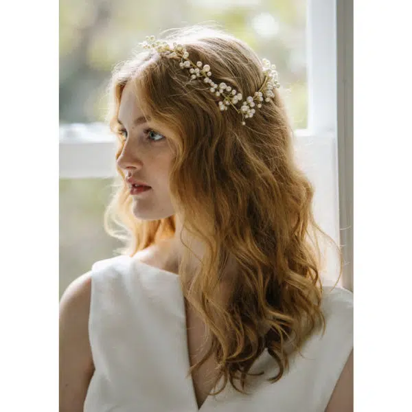 Jennifer Behr Primavera gold coronet, view 2