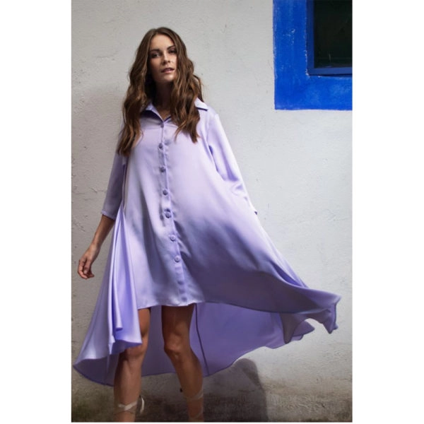Arena Martinez Alma lila shirt dress, view 4