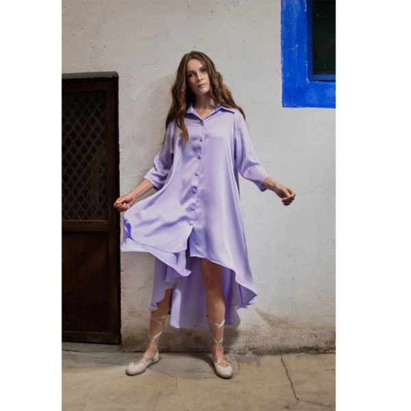 Arena Martinez Alma lila shirt dress, view 2