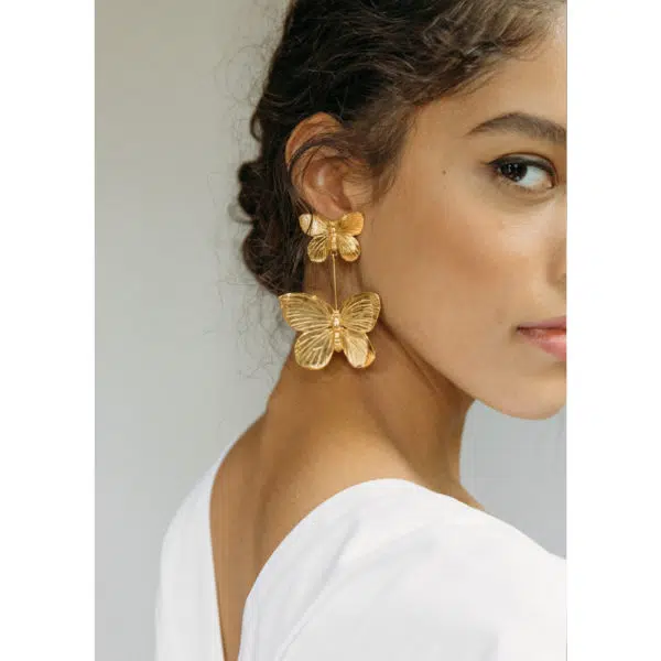 Jennifer Behr Pamela gold earrings, view 3