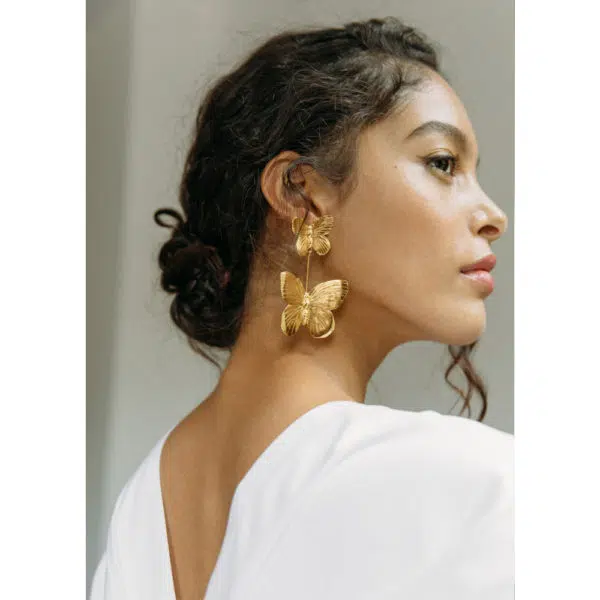 Jennifer Behr Pamela gold earrings, view 2