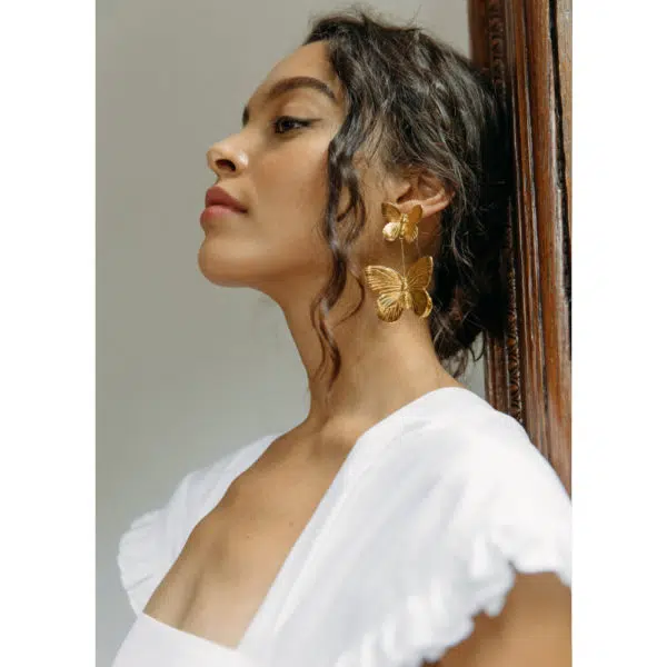 Jennifer Behr Pamela gold earrings, view 4