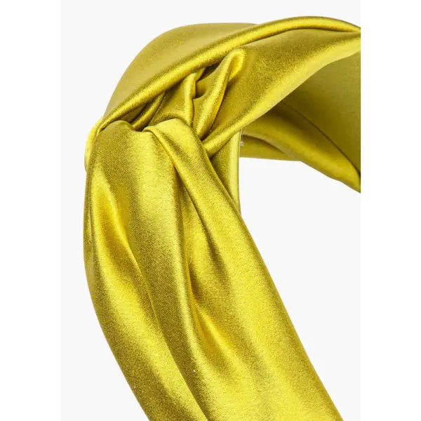 Jennifer Behr Twist in Chartreuse silk satin headband, view 3