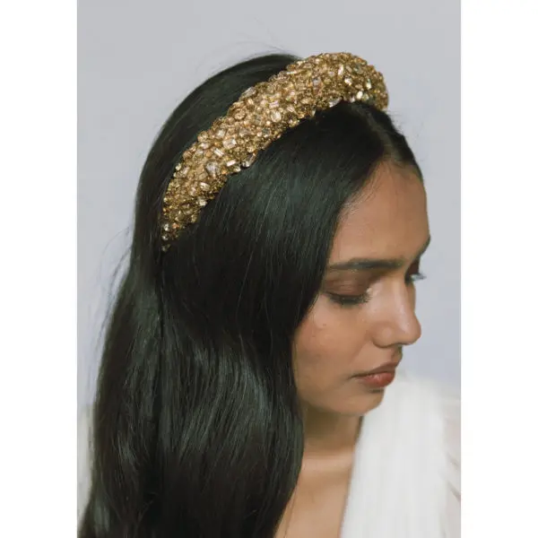 Jennifer Behr Czarina golden headband, view 3