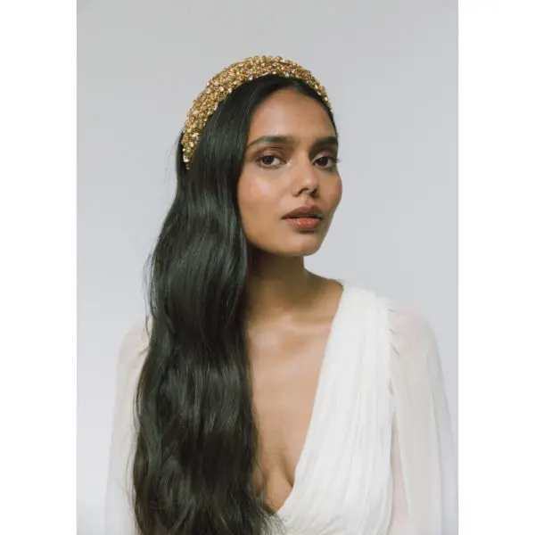 Jennifer Behr Czarina golden headband, view 2