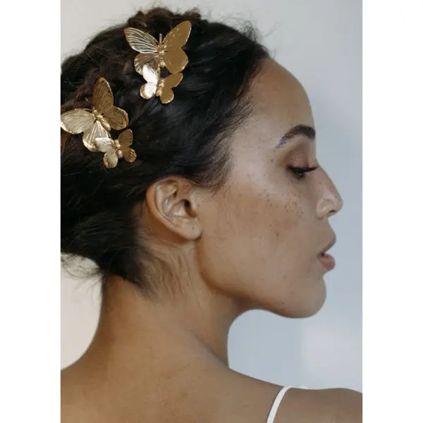 Jennifer Behr Mazarine gold bobby pins, view 4