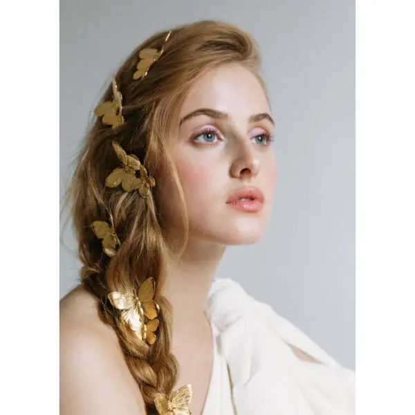 Jennifer Behr Mazarine gold bobby pins, view 2