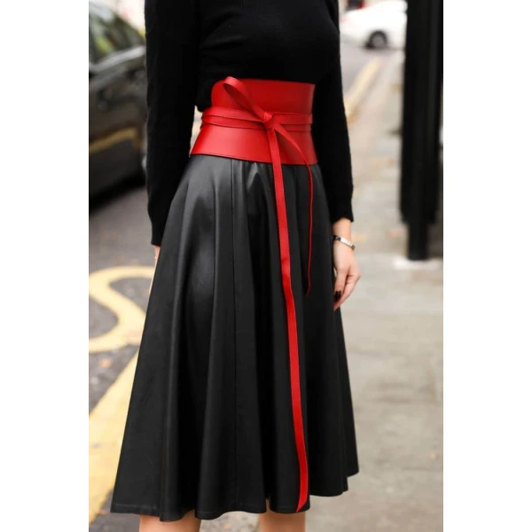 Corset Rebel Red Leather Belt Accessories British designer Luxury Shoes 