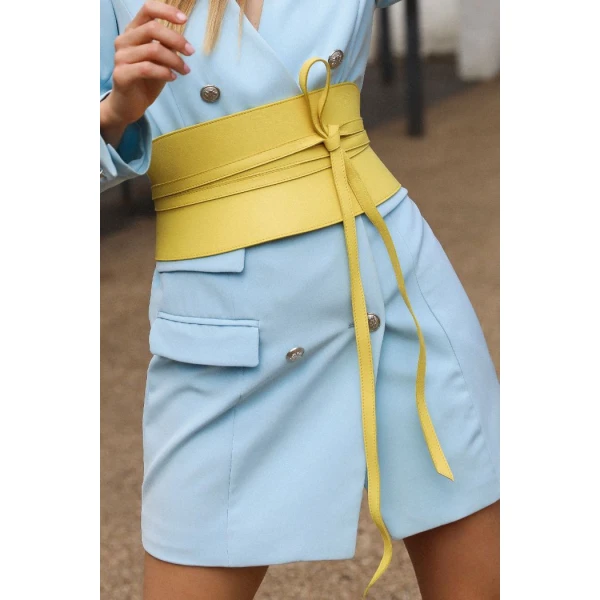 Corset  Yellow Leather  Belt Accessories British designer Luxury Shoes 