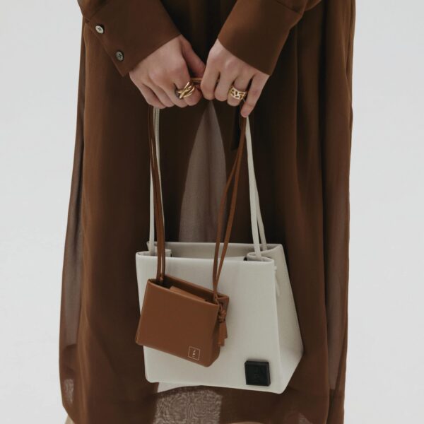 Lona Prist Square mini brown bag, view 2