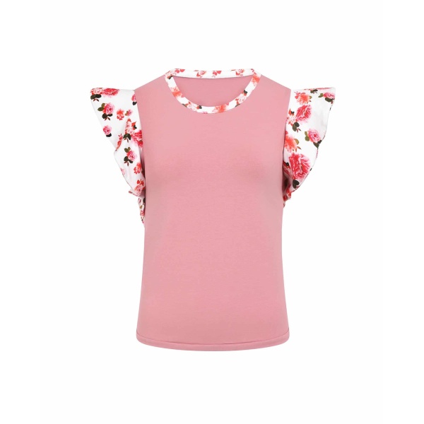 Dusky Pink Peony Ruffle Top Clothing designer Luxury Shoes 