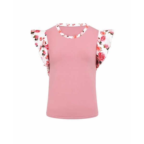 Dusky Pink Peony Ruffle Top Clothing designer Luxury Shoes 
