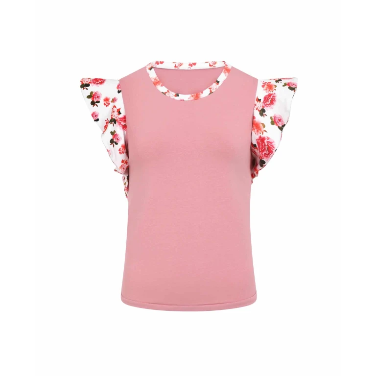 Dusky Pink Peony Ruffle Top Clothing designer Luxury Shoes 