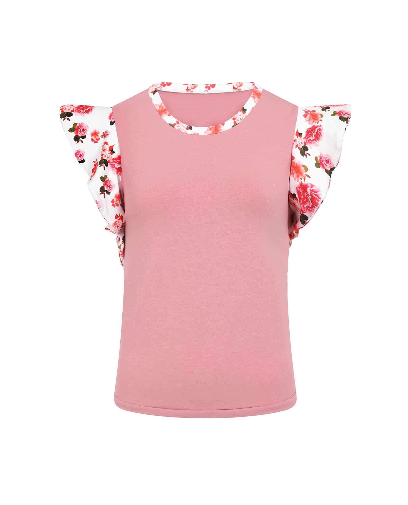 Dusky Pink Peony Ruffle Top Clothing designer Luxury Shoes 
