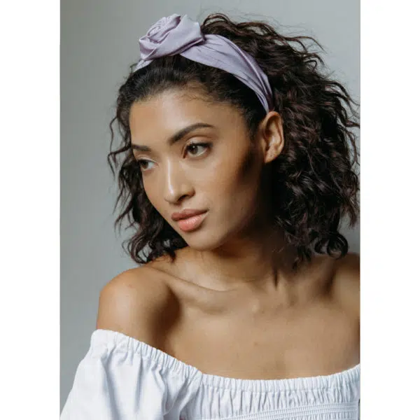 Jennifer Behr Rosamund faille lavender headband, view 2