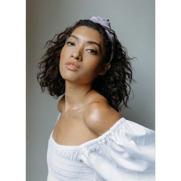 Jennifer Behr Rosamund faille lavender headband, view 3