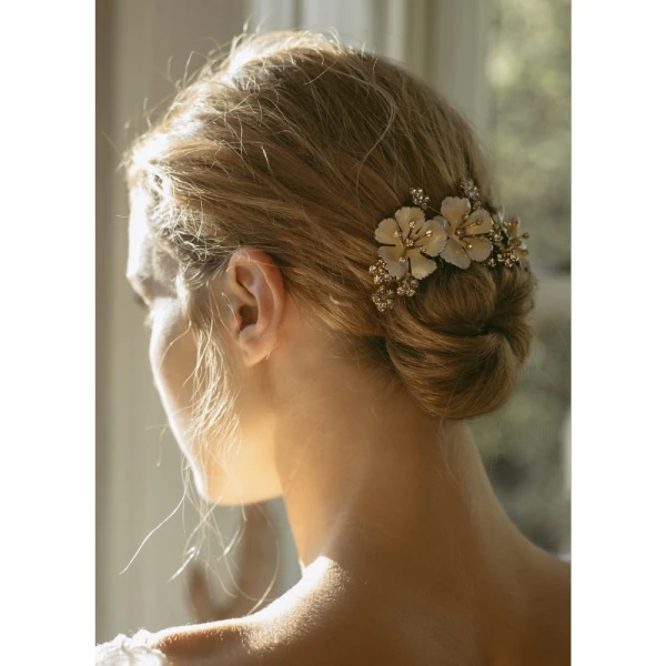 Marveille Champagne comb Accessories Bridal Luxury Shoes 
