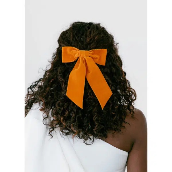 Jennifer Behr Vintage wide velvet bow barrette, view 2