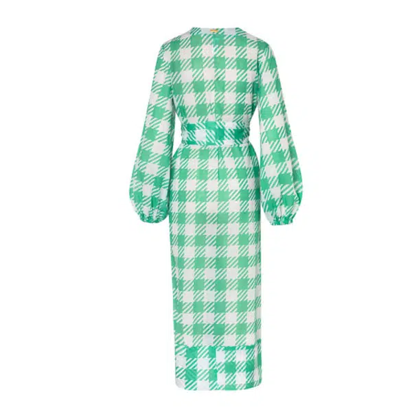 Verdelimon Jamaica green square swimwear cover up, view 3